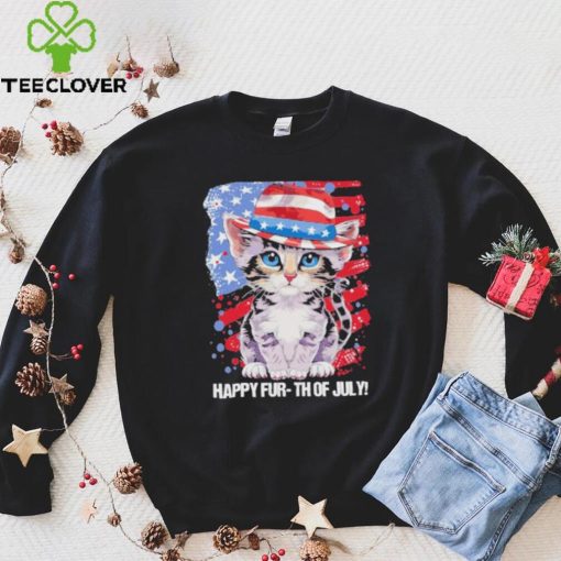 Cat Happy Fur Th Of July Independence America Flag Shirt