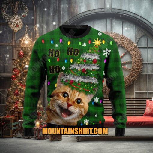 Cat Ho Ho Ho Ugy Christmas Sweater