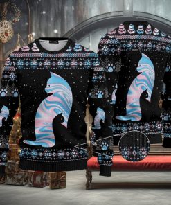 Cat Hologram Ugly Christmas 3D Sweater Gift For Men And Women