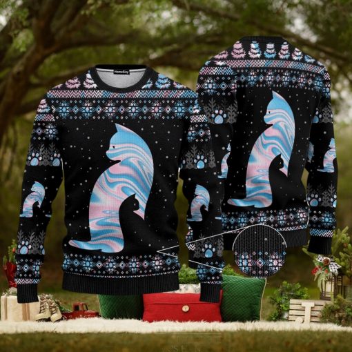 Cat Hologram Ugly Christmas 3D Sweater Gift For Men And Women