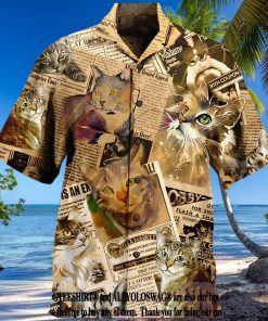 Cat Journal Summer Cats Lover All Over Printed Hawaiian Shirt