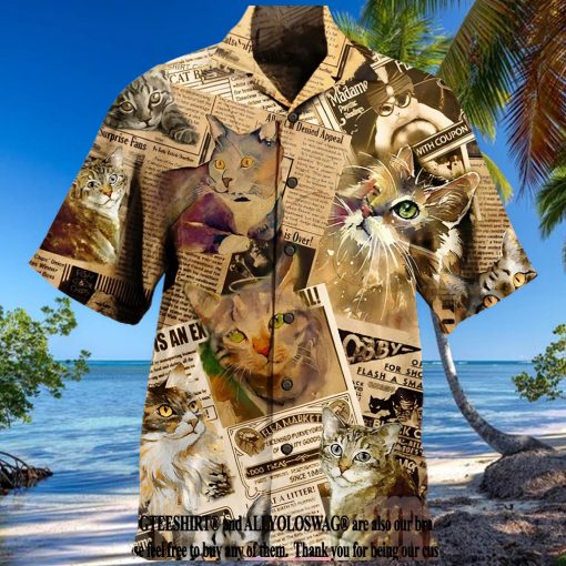 Cat Journal Summer Cats Lover All Over Printed Hawaiian Shirt