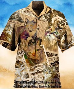 Cat Journal Summer Cats Lover All Over Printed Hawaiian Shirt