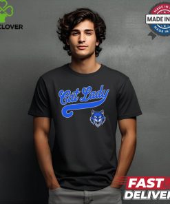 Cat Lady Baseball Script Wildcat Logo t shirt