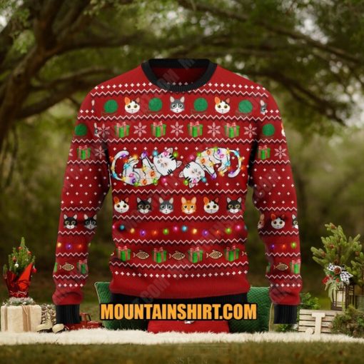 Cat Light Ugy Christmas Sweater