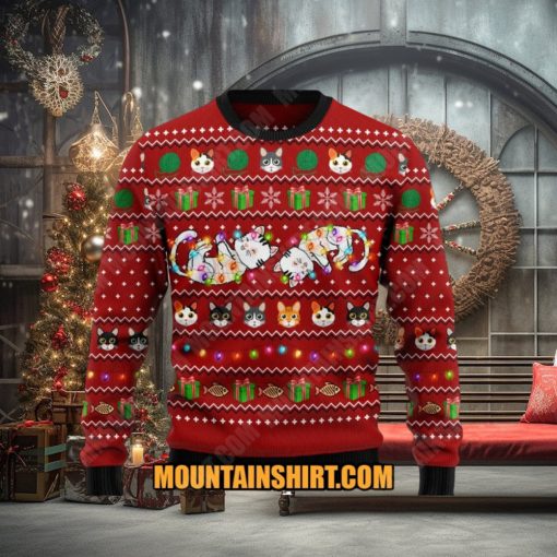 Cat Light Ugy Christmas Sweater