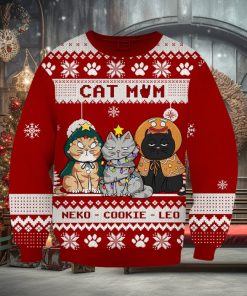 Cat Lover Custom Wool Ugly Sweater Cat Mom Personalized Christmas Gift