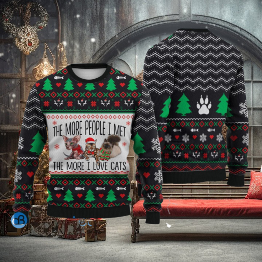 Cat Lover The More People I Met Ugly Christmas Sweater Cat Lover The More People I Met Ugly Christmas Sweater