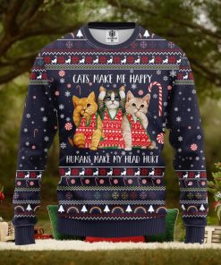 Cat Make Me Happy Ugly Christmas Sweater Amazing Gift Men And Women Christmas Gift