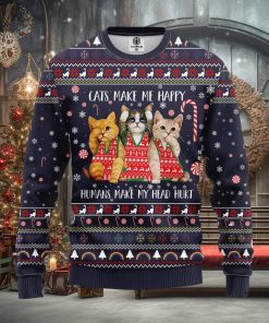 Cat Make Me Happy Ugly Christmas Sweater Amazing Gift Men And Women Christmas Gift