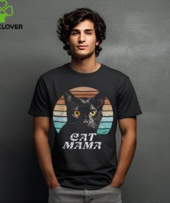 Cat Mama Mom Mothers Day Black Cat Retro T Shirt