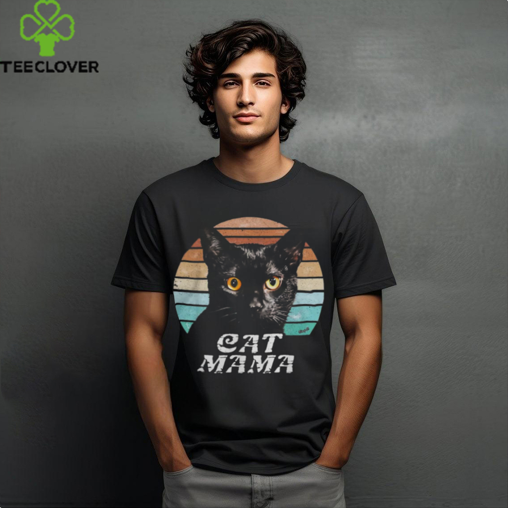 Cat Mama Mom Mothers Day Black Cat Retro T Shirt Cat Mama Mom Mothers Day Black Cat Retro T Shirt