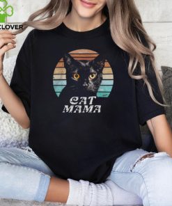Cat Mama Mom Mothers Day Black Cat Retro T Shirt