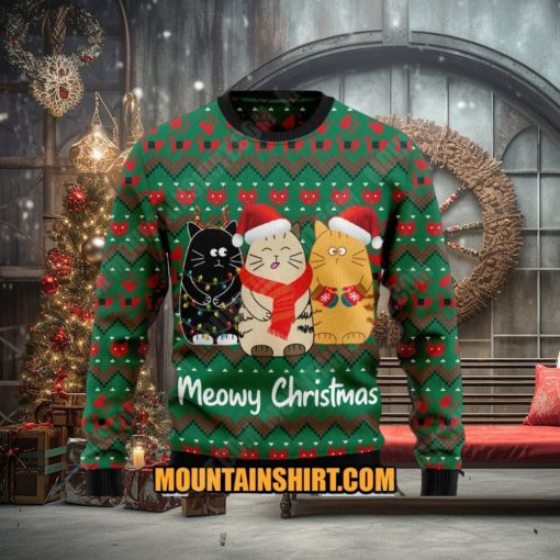 Cat Meowy Christmas Ugy Christmas Sweater