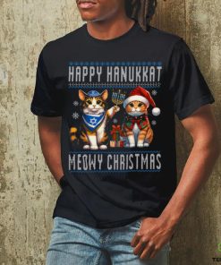 Cat Merry Christmas Happy Hanukkah Jewish Christian T hoodie, sweater, longsleeve, shirt v-neck, t-shirt