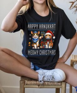 Cat Merry Christmas Happy Hanukkah Jewish Christian T hoodie, sweater, longsleeve, shirt v-neck, t-shirt