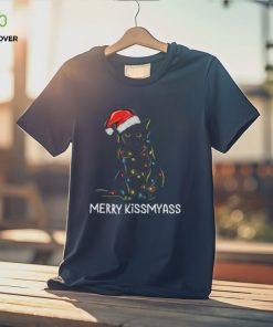 Cat Merry Kissmyass Funny Christmas Lights Shirt