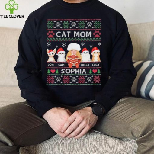 Cat Mom Loki Sam Bella Lucy Sophia Ugly Christmas Shirt