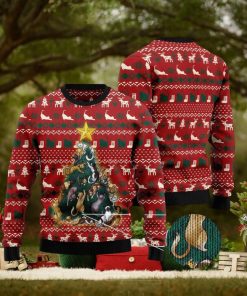Cat Naughty Pine Ugly Christmas Sweater