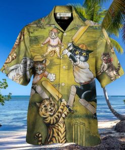 Cat Play Cricket Funny We Love Cricket Hawaiian Shirt