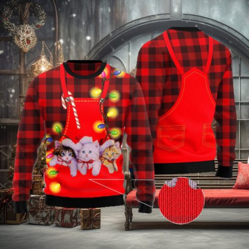 Cat Pocket Christmas Ugly Christmas 3D Sweater