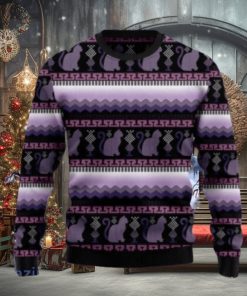 Cat Purple Pattern Ugly Christmas Sweaters Style Gift For Men And Women