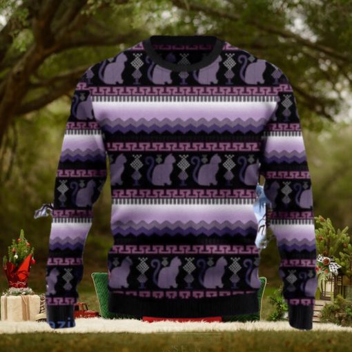 Cat Purple Pattern Ugly Christmas Sweaters Style Gift For Men And Women