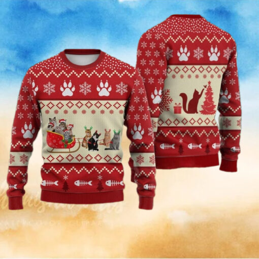 Cat Reindeer Ugly Christmas Sweater