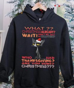 Cat Santa What christmas already wait didn't we just do halloween hoodie, sweater, longsleeve, shirt v-neck, t-shirt