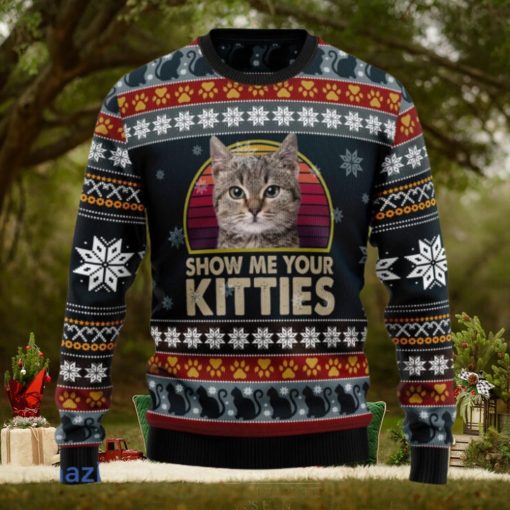 Cat Show Me Your Kitties 3D Ugly Christmas Sweater