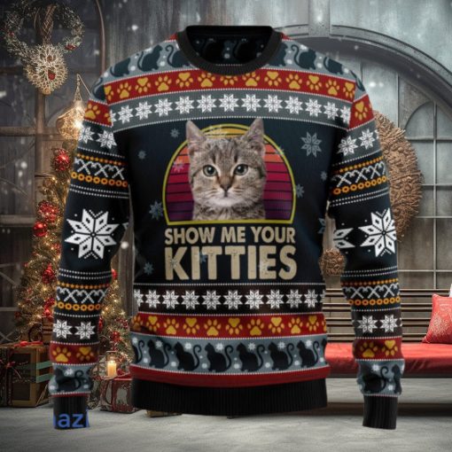 Cat Show Me Your Kitties 3D Ugly Christmas Sweater
