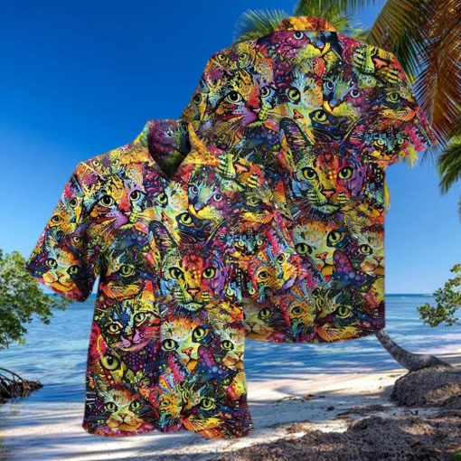 Cat Smile Colorfull Hawaiian Shirt