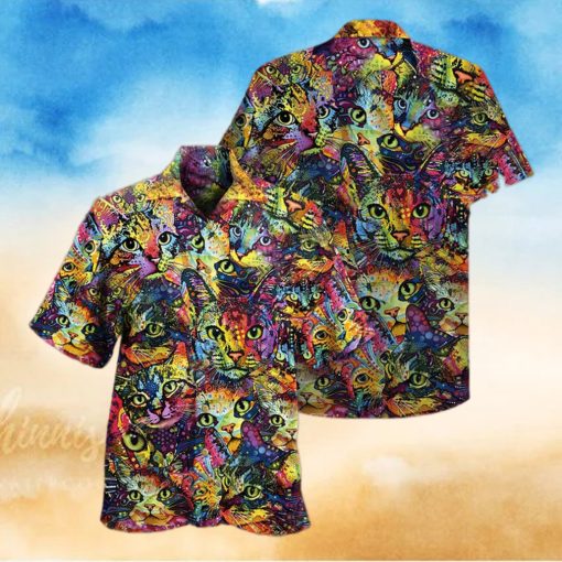 Cat Smile Colorfull Hawaiian Shirt