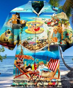 Cat Soft Beach For Cat Lover Vintage Button Down Summer Vibe Hawaiian Shirt