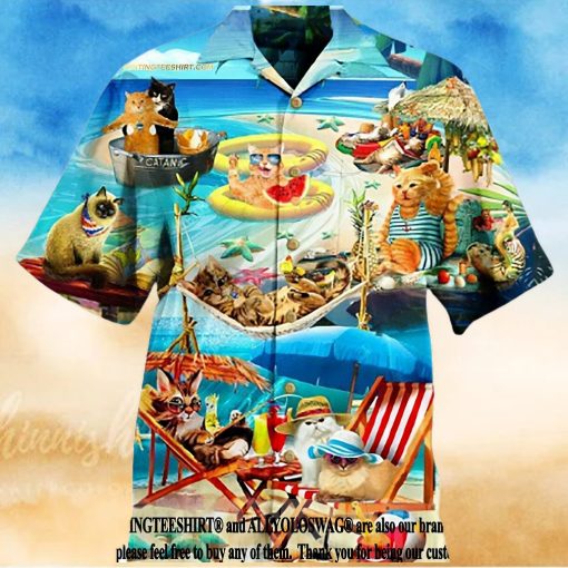 Cat Soft Beach For Cat Lover Vintage Button Down Summer Vibe Hawaiian Shirt