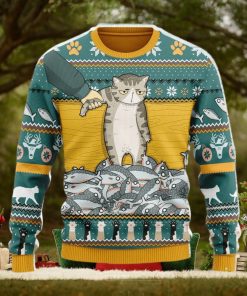 Cat With Fish Ugly Christmas Sweater Christmas Gift For Men And Women
