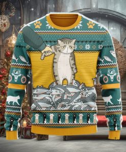 Cat With Fish Ugly Christmas Sweater Christmas Gift For Men And Women