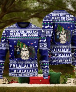 Cat Wreck The Tree Meowy Style Ugly Christmas 3D Sweater Gift For Men And Women