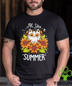 Cat and Sunflowers ah yes Summer art hoodie, sweater, longsleeve, shirt v-neck, t-shirt