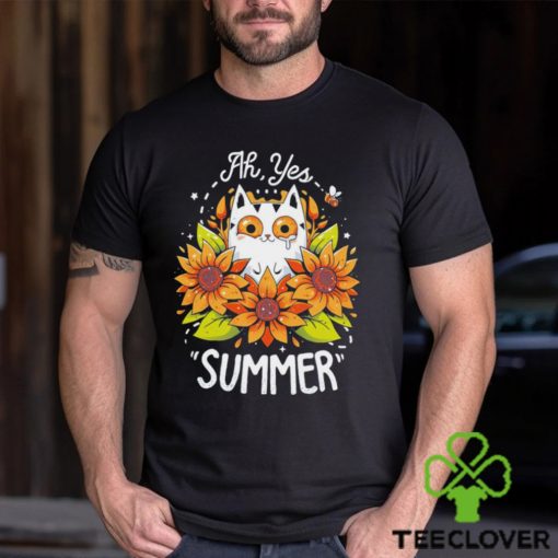 Cat and Sunflowers ah yes Summer art hoodie, sweater, longsleeve, shirt v-neck, t-shirt