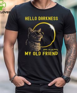 Cat hello darkness my old friend solar eclipse april 08 t shirt