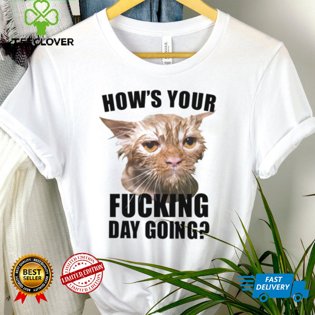 Cat hows your fucking day going shirt Cat hows your fucking day going shirt