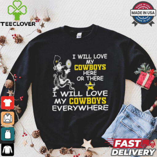 Cat in the hat I will love my North Queensland Cowboys here or there everywhere shirt
