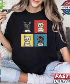 Cat ladies vote fun election theme cut kittens T shirt