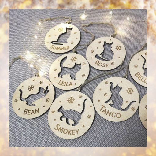 Cat lovers Customized Name Christmas Ornament