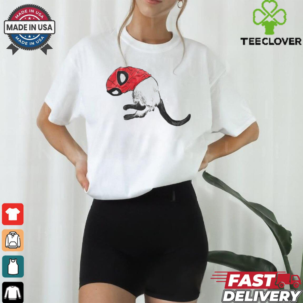 Cat wearing Spiderman mask shirt Cat wearing Spiderman mask shirt