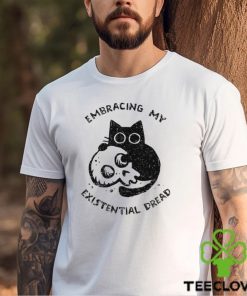 Cat with a skull Embracing My Existential Dread art hoodie, sweater, longsleeve, shirt v-neck, t-shirt