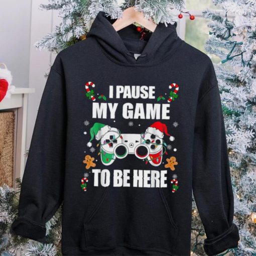 Caterpillar Christmas Gamer I Paused My Game To Be Here Video Gamer Xmas T  shirt