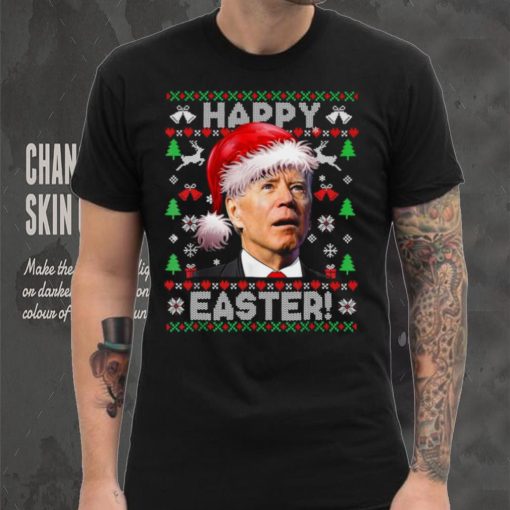 Caterpillar Funny Joe Biden Happy Easter Ugly Christmas Long Sleeve T shirt