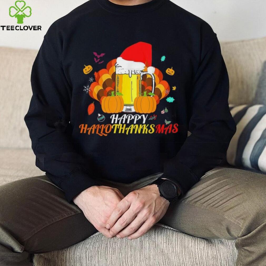 Caterpillar Hallothanksmas Beer Glass Halloween Thanksgiving Xmas Santa T shirt Caterpillar Hallothanksmas Beer Glass Halloween Thanksgiving Xmas Santa T shirt